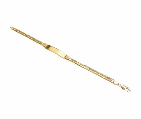 Geel gouden naamplaat armband