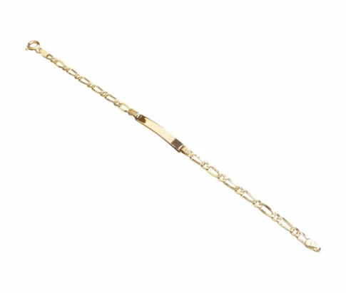 Gouden kind naam plaat armband