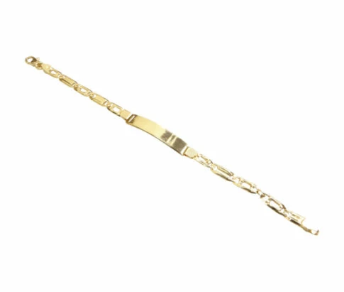 Gouden naamplaat armband