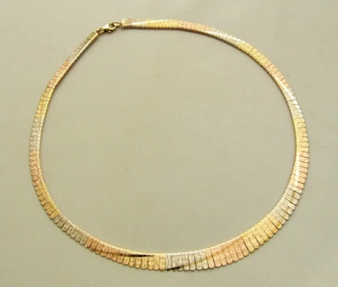 14 karaat tricolor collier