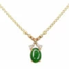 18 karaat gouden collier met jade en diamant