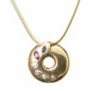 Gouden collier met hanger robijn saffier diamant