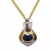 Gouden collier met saffier hanger