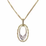 Gouden ketting met diamanten hanger Gouden ketting met diamanten hanger