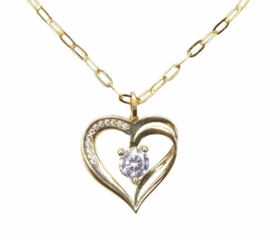Gouden ketting met hart hanger