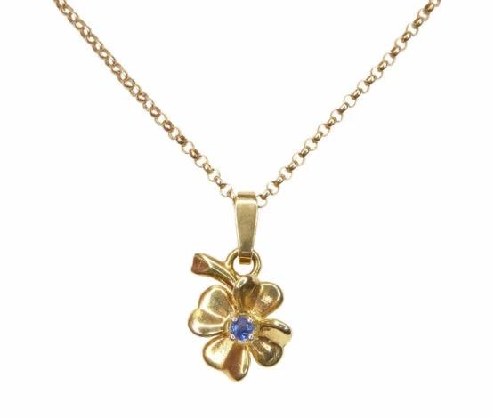 Gouden ketting met klaver hanger