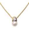Gouden ketting met parel en diamant hanger