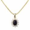 Gouden ketting met saffier hanger