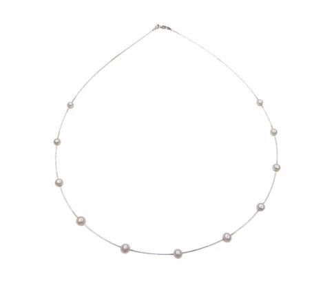 Wit gouden collier met parels