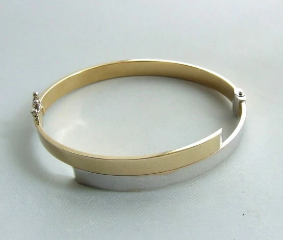 14 karaat Christian gouden bicolor slavenarmband 14 karaat Christian gouden bicolor slavenarmband
