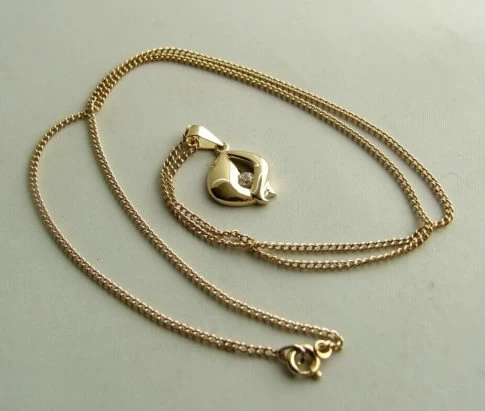 14 karaat gouden collier met hanger