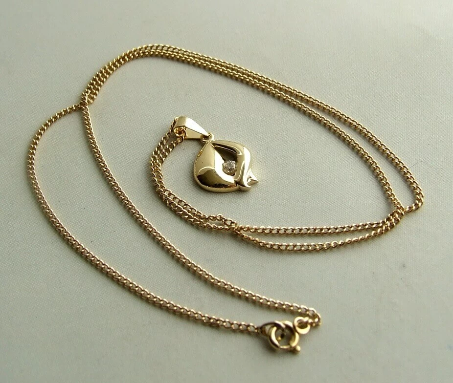14 karaat gouden collier met hanger
