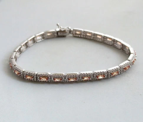 14 karaat gouden armband met zirkonia en citrien