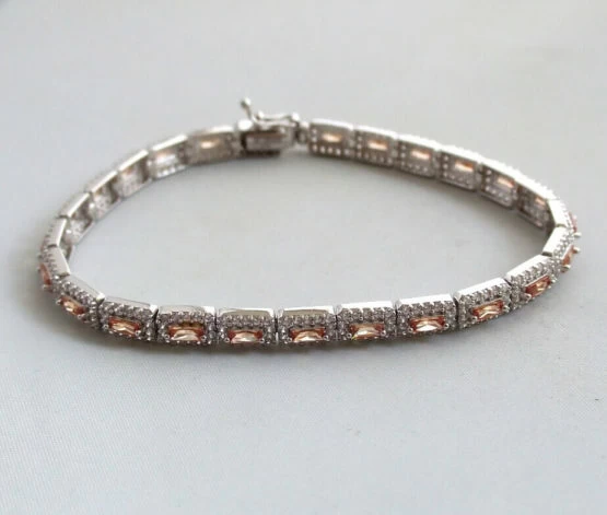 14 karaat gouden armband met zirkonia en citrien