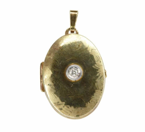 14 karaat gouden medallion met zirkonia