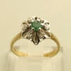 14 karaat gouden ring met smaragd en diamant