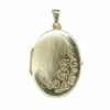 Gouden medaillon bloem motief hanger