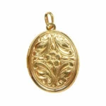 Gouden medaillon hanger met fotolijst
