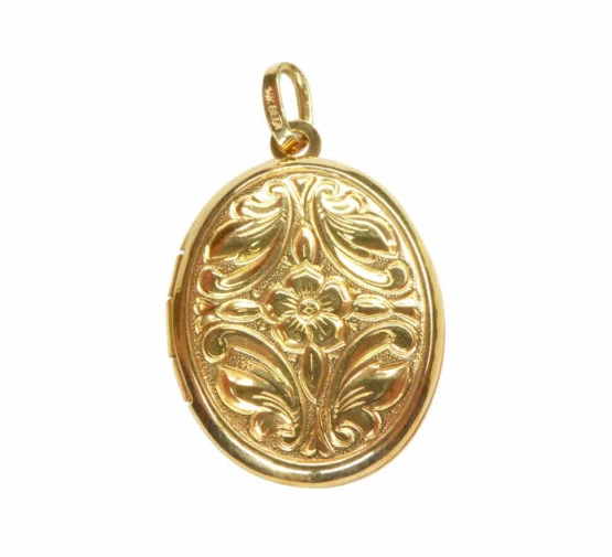 Gouden medaillon hanger met fotolijst