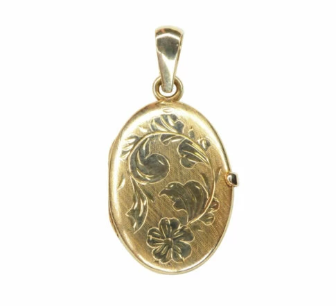 Gouden medaillon met bloemen motief