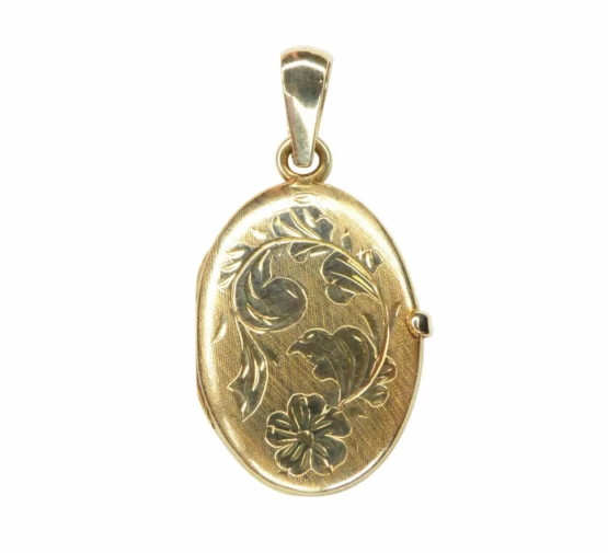 Gouden medaillon met bloemen motief