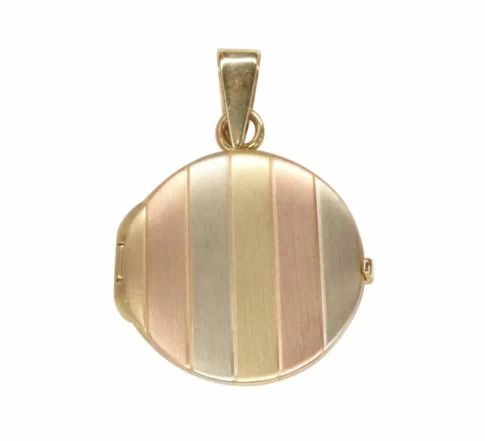 Tri color gouden medaillon hanger