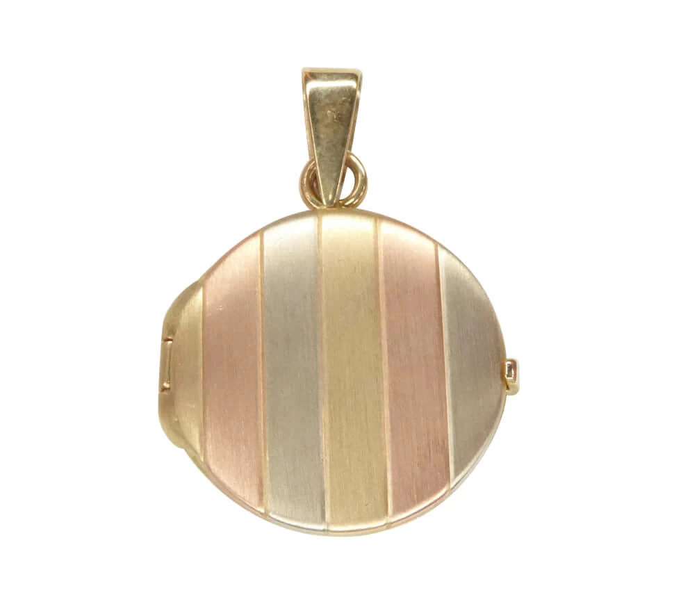 Tri color gouden medaillon hanger