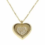 Geel gouden ketting met hart hanger
