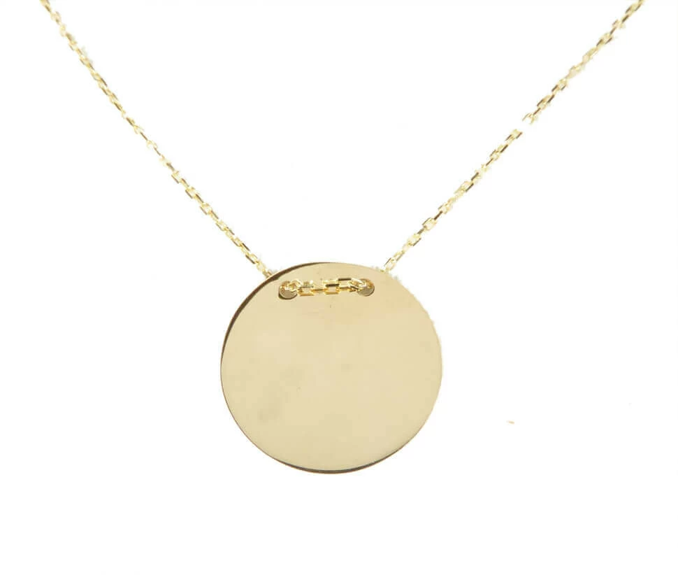 Geel gouden ketting met ronde hanger