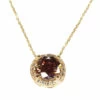Geel gouden ketting met zirkonia hanger