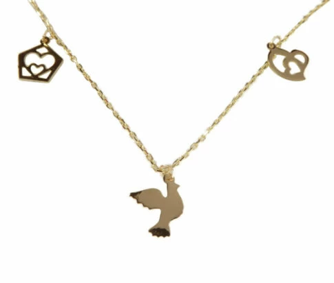Gouden ketting met bedel hangers