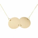 Gouden ketting met dubbele ronde hanger
