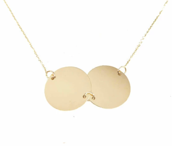 Gouden ketting met dubbele ronde hanger