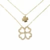 Gouden ketting met klaver hangers