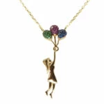 Gouden ketting met meisje hanger