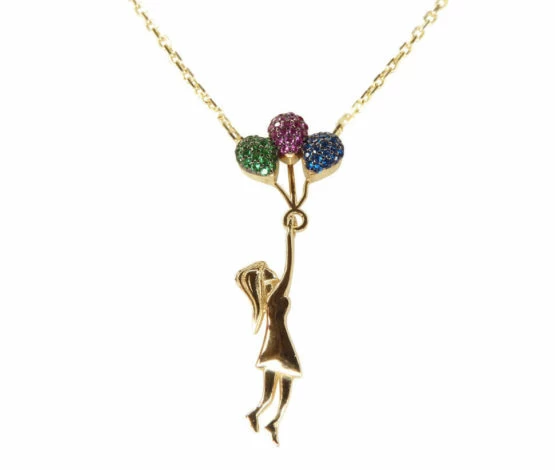 Gouden ketting met meisje hanger