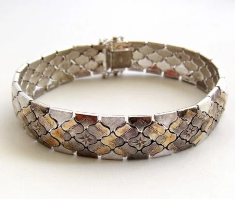 Bicolor Christian gouden armband