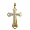 14 karaat bicolor gouden kruis met zirkonia