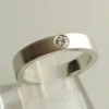 14 karaat wit gouden Christian ring met diamant