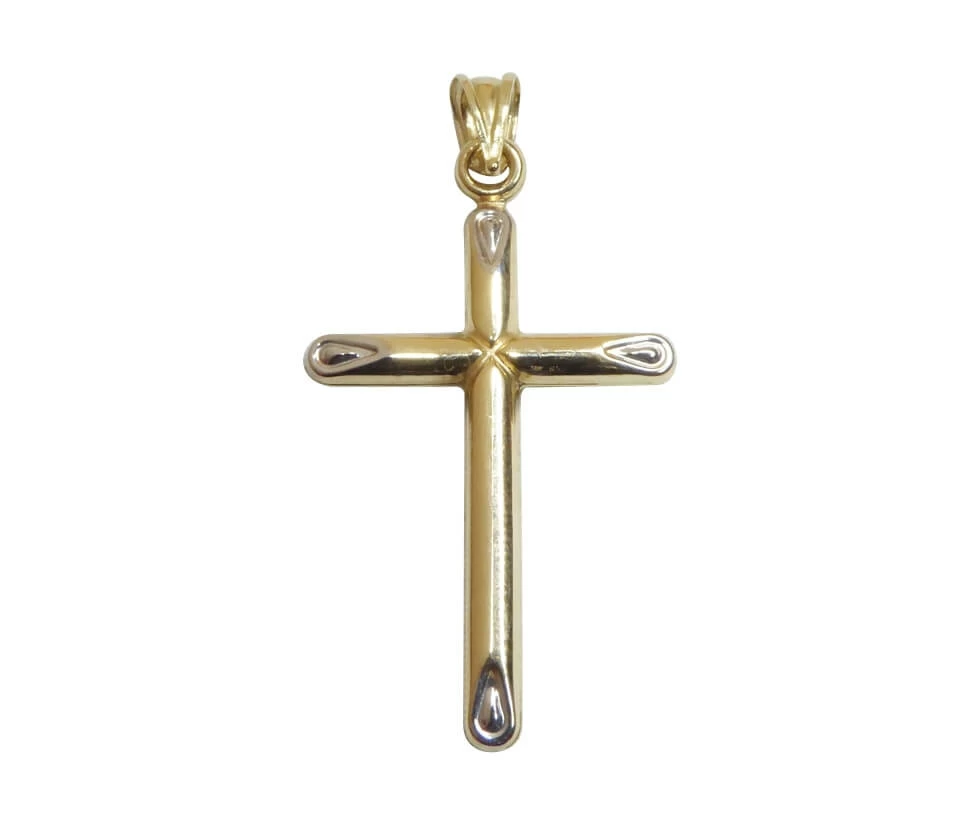 Bicolor gouden holle kruis