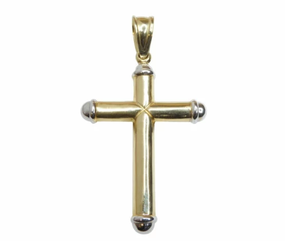 Geel en wit gouden kruis