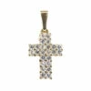 Geel gouden zirkonia kruis hanger