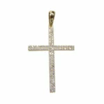 Gouden kruis hanger met zirkonia's
