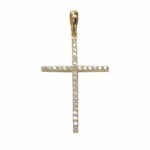 Gouden kruis met zirkonia’s hanger Gouden kruis met zirkonia's hanger
