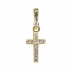 Gouden miniatuur kruis hanger