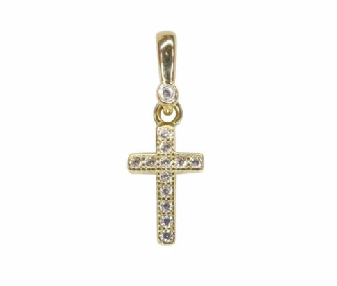 Gouden miniatuur kruis hanger