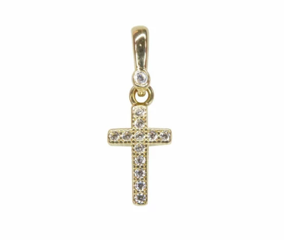 Gouden miniatuur kruis hanger