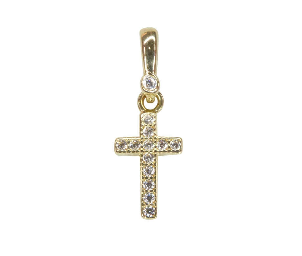 Gouden miniatuur kruis hanger