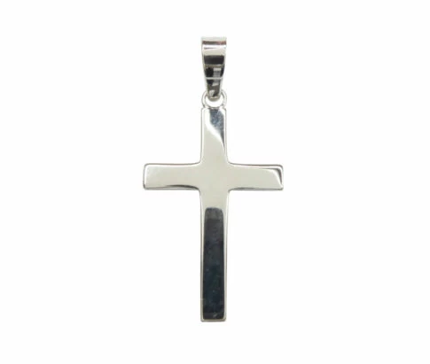 Wit gouden kruis hanger met ketting