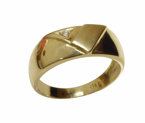 14 karaat cachet ring met diamant